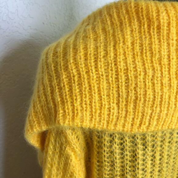 Miu Miu gold yellow mohair blend button front collared cardigan - Picture 12 of 13